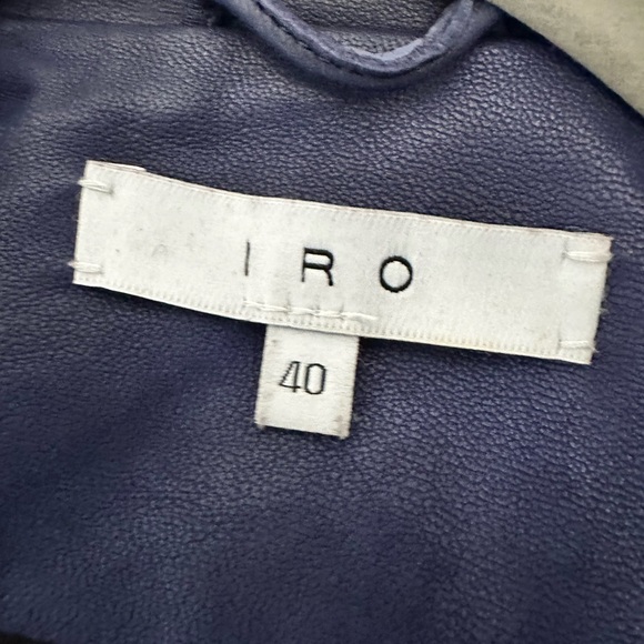 IRO Paris Ashville Leather Moto Jacket, blue, size FR40/US8 - Picture 4 of 8